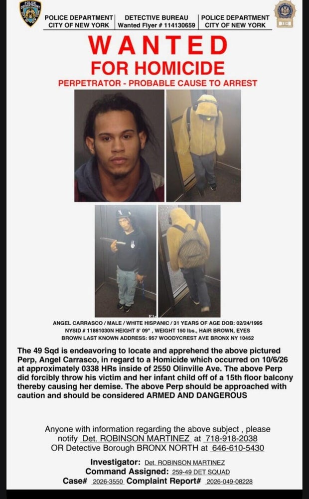 Wanted poster for Angel Carrasco