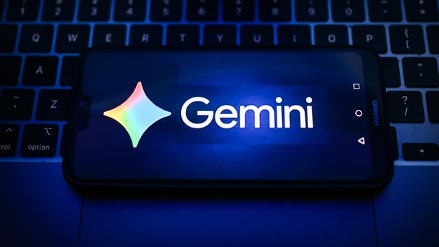 In this photo illustration, a Google Gemini logo is seen 
