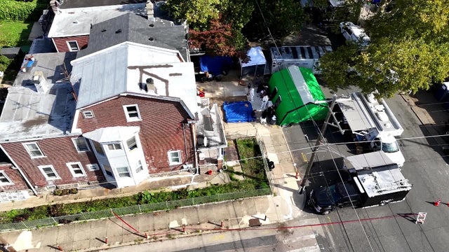 Overhead image of the investigation scene in Olney 