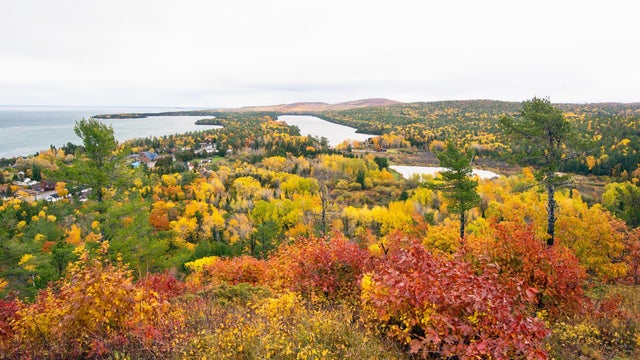 Brockway Mountain, Copper Harbor Overlook with Fall Foliage 