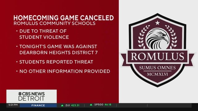 Romulus High School cancels homecoming game after reported threat