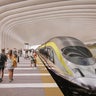 Rendering of a California high-speed rail train 