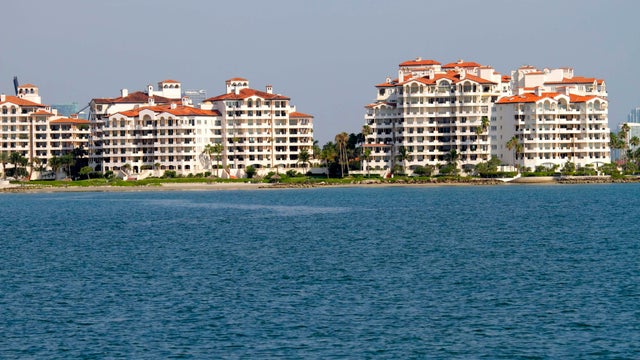Condominium buildings on Fisher Island. 