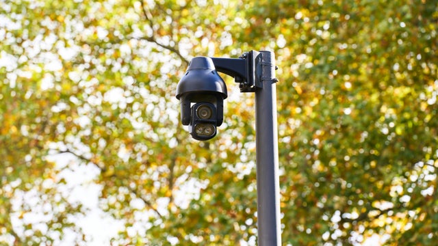 Outdoor security camera monitoring area for safety surveillance 