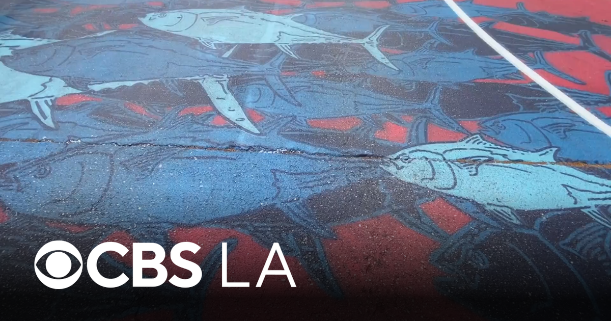 New crosswalk honors San Pedro's fishing legacy - CBS Los Angeles