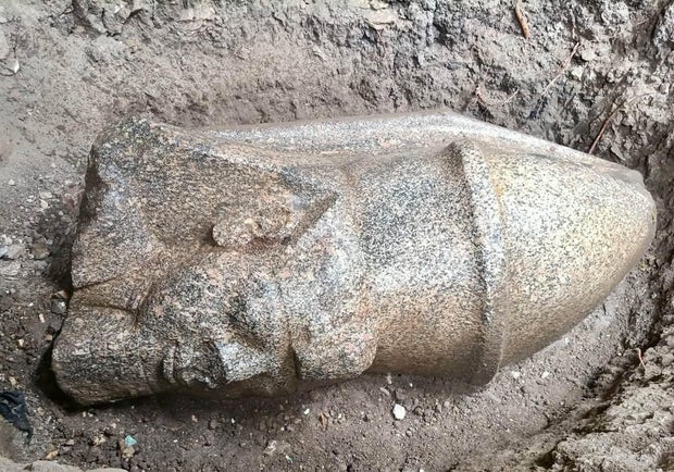 Pieces of statues for King Ramses II were discovered when a farmer's land was turned into an archaeology dig. 