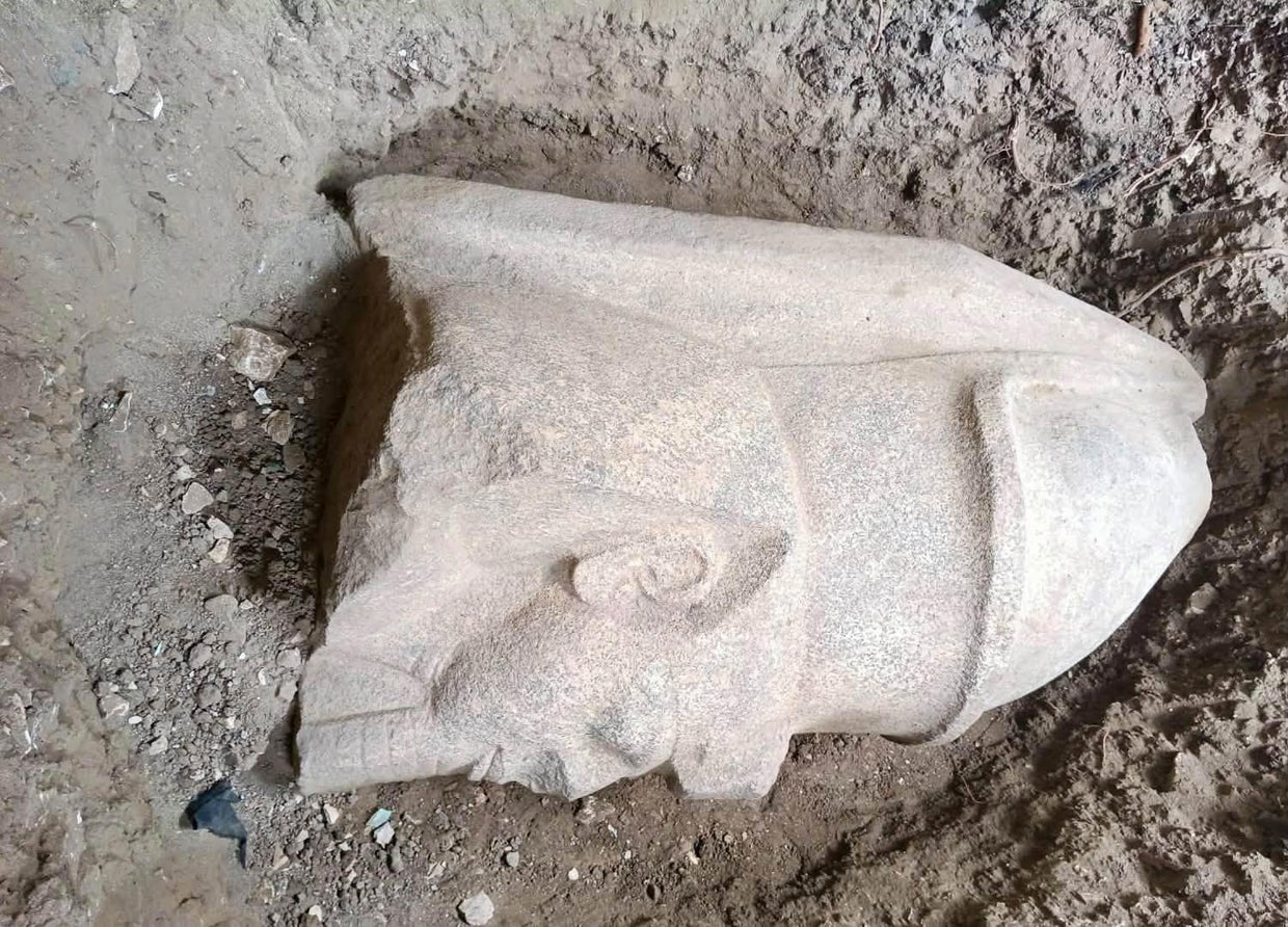 Pieces of statues for King Ramses II were discovered when a farmer's land was turned into an archaeology dig. 