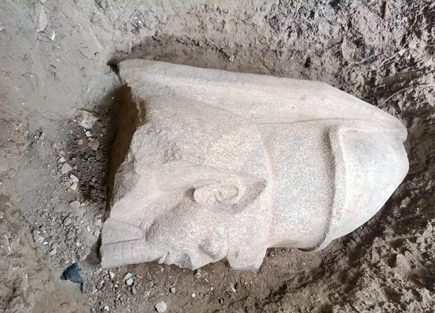 Pieces of statues of King Ramesses II were discovered when a farmer's land was transformed into an archaeological dig. 