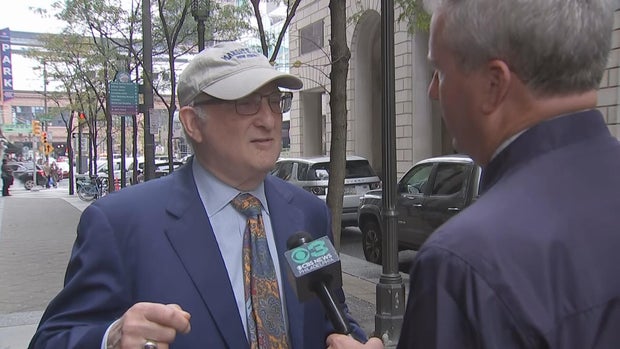 Jerome Brown speaks to reporter Joe Holden in Philadelphia