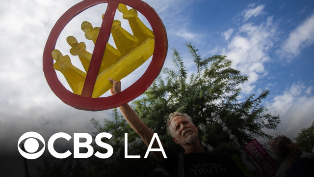 Hundreds gather for "No Kings" rally in downtown Los Angeles, pushing voter participation