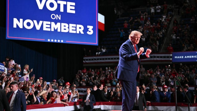 President Trump at a campaign rally 