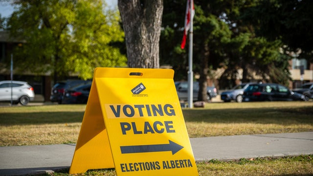 Polling Stations During An Alberta Referendum Vote 