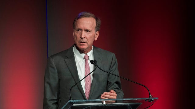 Neil Bush speaks at the George H.W. Bush Points of Light Awards Gala at the Intrepid Sea, Air & Space Museum on Thursday, Sept. 26, 2019, in New York. 
