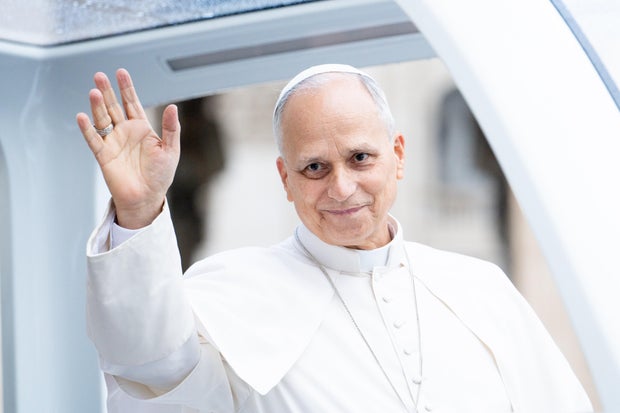 Pope Leo XIV waves to the faithful during his weekly general audience at St. Peter's Square in Vatican City on Oct. 21, 2026. 