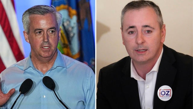 Split image of Bob Harvie and Rep. Brian Fitzpatrick 