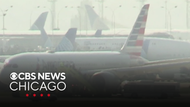 American Airlines plane blows tire after landing O'Hare Airport