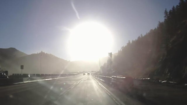 Bright sun glare prompts I-70 closures in Colorado's mountains, from sunrise to mid-morning
