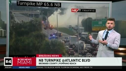 Truck fire shuts down all northbound lanes of Florida&rsquo;s Turnpike in Pompano Beach