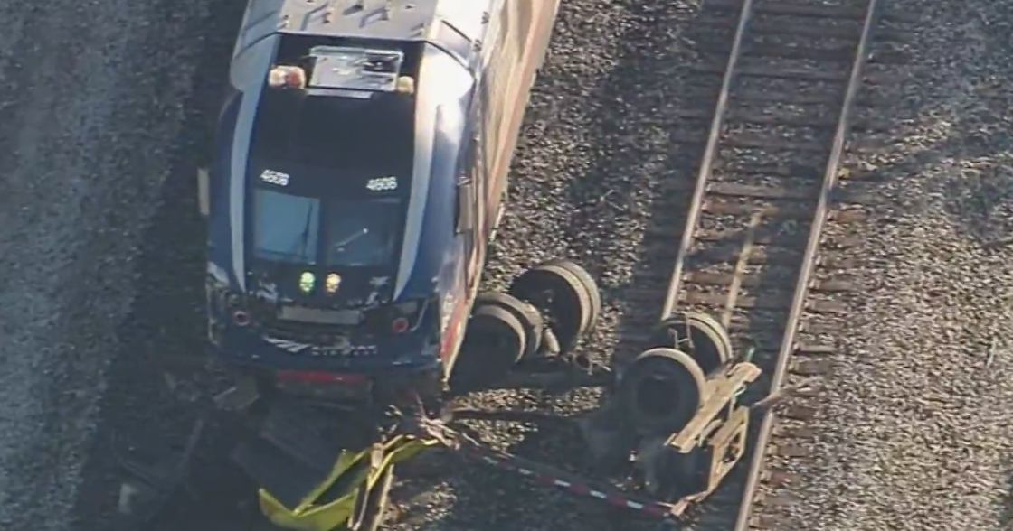 Amtrak train strikes truck on tracks in Wayne, police say - CBS Detroit