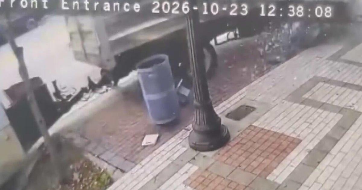 Landscaping truck crashes into bus bench and hits multiple businesses ...