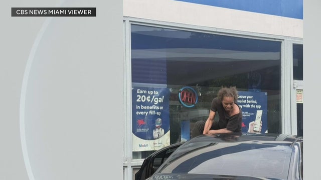 Woman arrested after deputies say she crashed stolen car into Deerfield Beach gas station