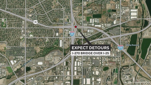 CDOT temporarily closes eastbound I-270 and Highway 36 bridge over I-25 this weekend