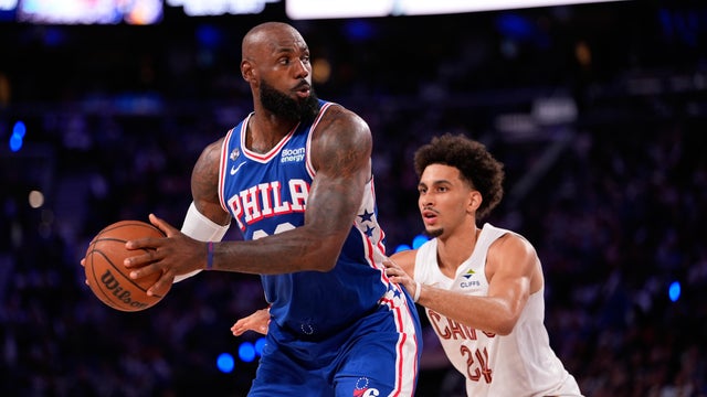 LeBron James plays in a game against the Cleveland Cavaliers 