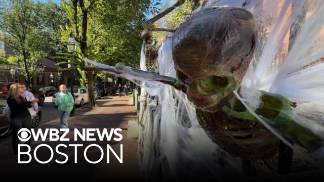 Historic Boston neighborhood attracts crowds of visitors with iconic Halloween decorations