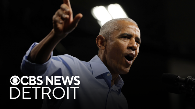 Former President Barack Obama campaigns for Michigan Democrats in Detroit