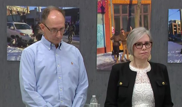 Michael and Susan Pretti at a Minneapolis news conference on Oct. 27, 2026. WCCO