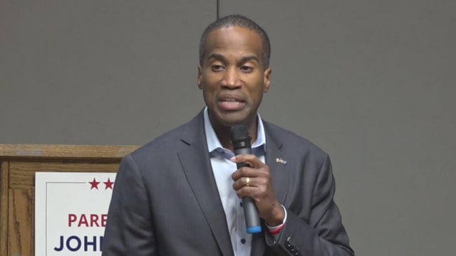 John James speaks at event in Troy