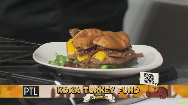 Trying the Big Gobbler Burger that benefits the KDKA Turkey Fund