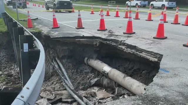 Crews work to repair Davie road that collapsed after major water main break