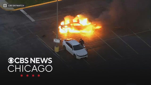 Car erupts in flames in Maywood, Illinois