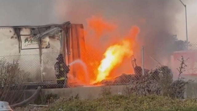 Tesla truck fire shuts down Interstate 880 in Hayward