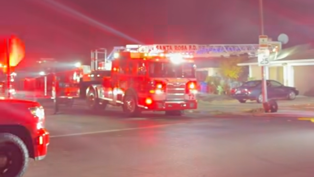 Santa Rosa firefighters at a house fire 
