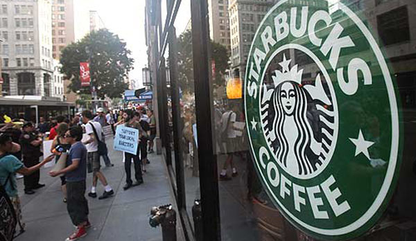 A Starbucks shop in New York City.