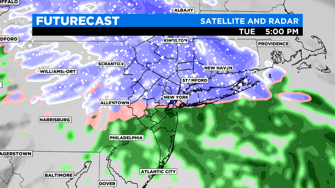 New York Weather Snow Will Give Way To Wintry Mix Tuesday CBS New York