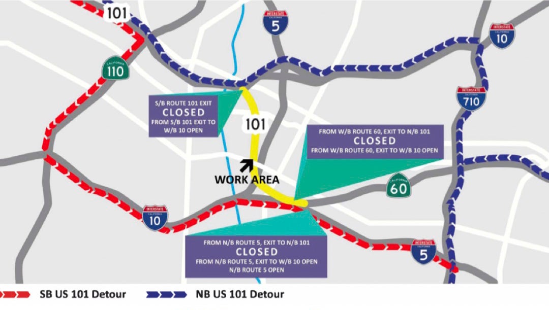 los angeles freeway traffic map