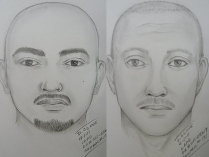 Police sketches of beating suspects. (CBS)
