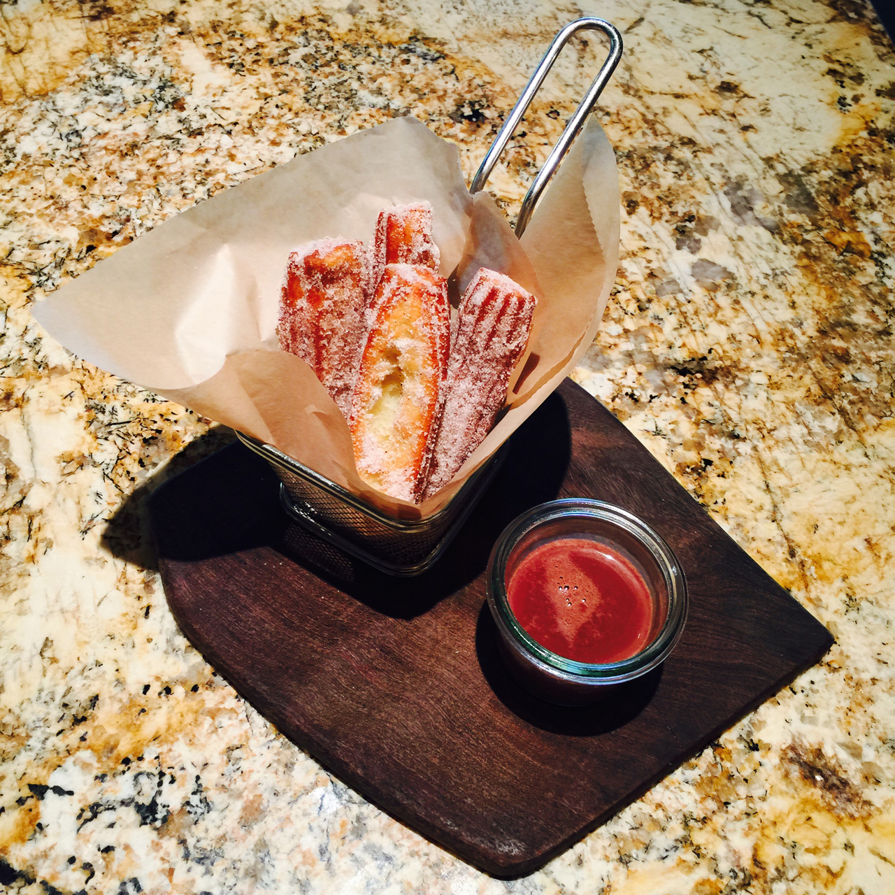 Chef Daniel Mangione's Churros & Spicy Chocolate Sauce (credit: Foodie Chap/Liam Mayclem)