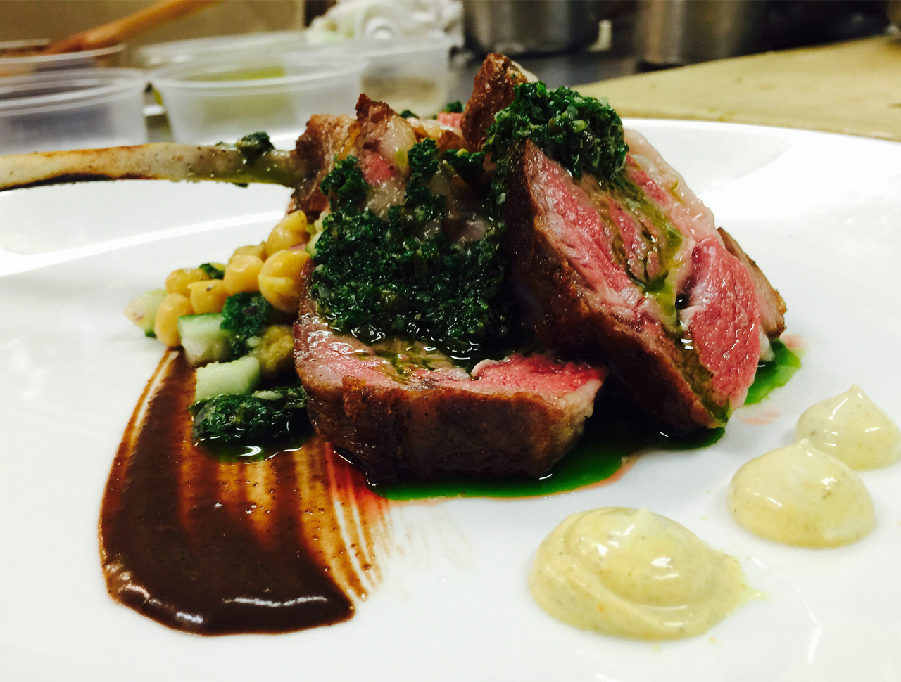 Chef Jeremy Zimmerman's Olive Oil Poached Prime Rib of Lamb (credit: Foodie Chap/Liam Mayclem)