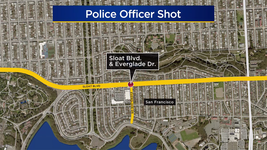 Officer Shot Locator Map