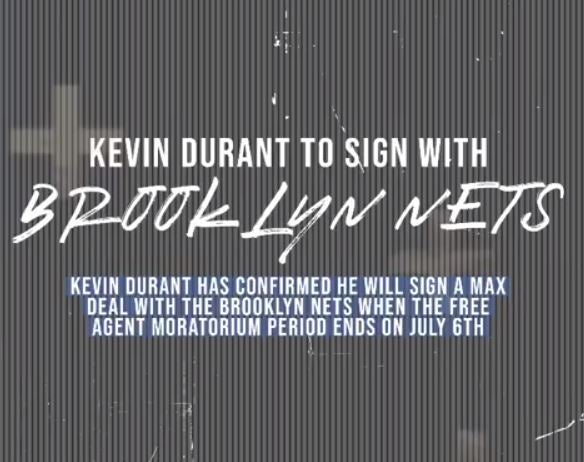 Kevin Durant announces he'll wear No. 7 jersey with the Nets