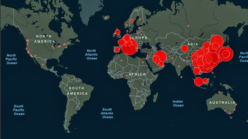 Coronavirus Tracker Map from Johns Hopkins University