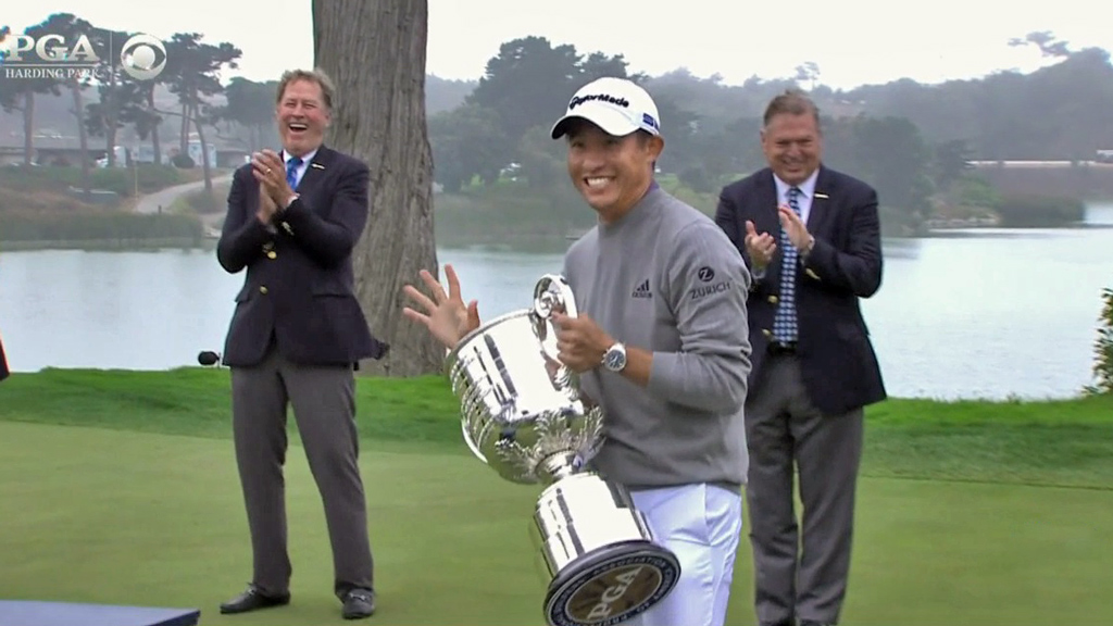 Collin Morikawa Hoisted the Trophy a Little Too Fast After Winning the PGA Championship at Harding Park
