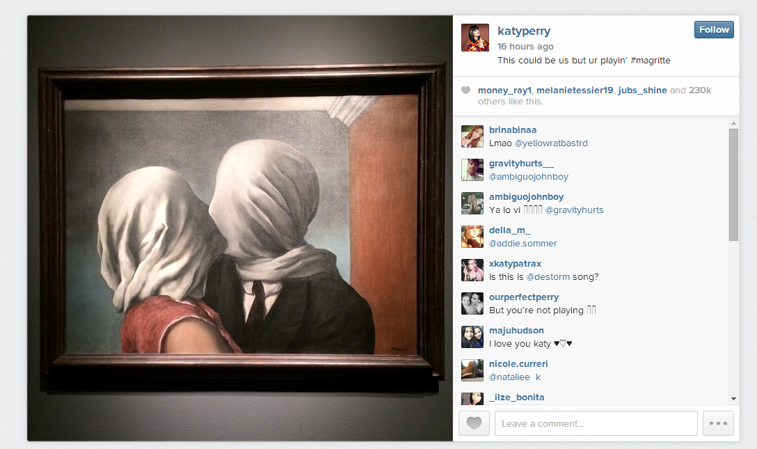Katy Perry Magritte Kissing