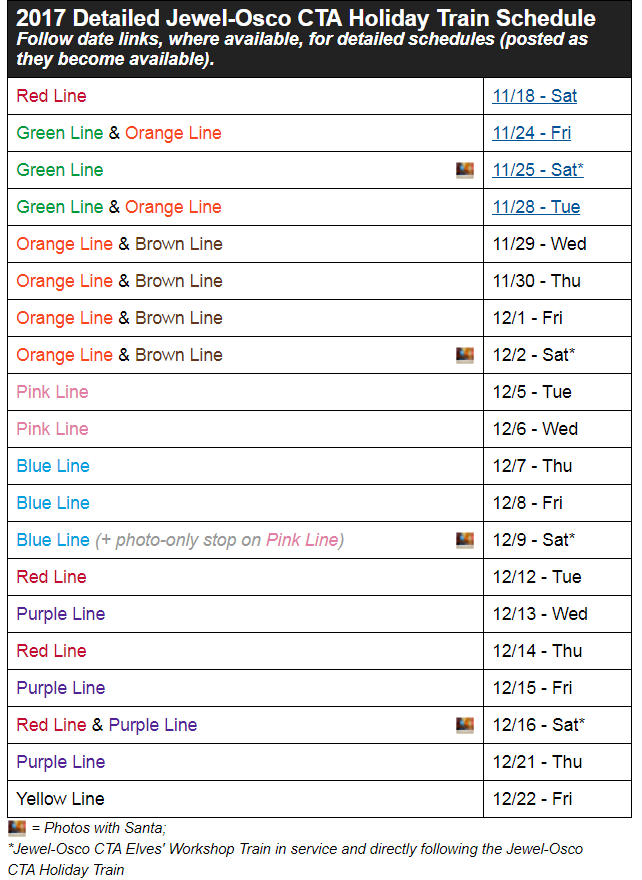 CTA Holiday Train, Bus Schedule Details CBS Chicago