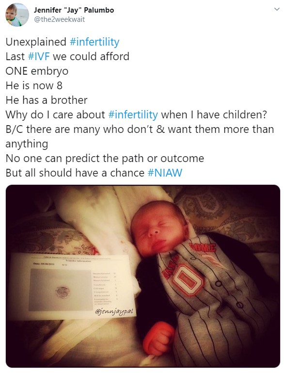 National Infertility Awareness Week Baby Tweet