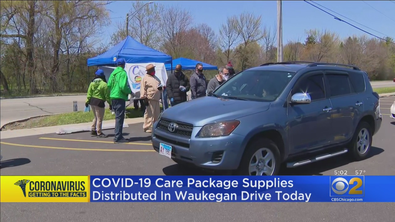 COVID 19 Care Package Supplies Distributed In Waukegan Drive CBS